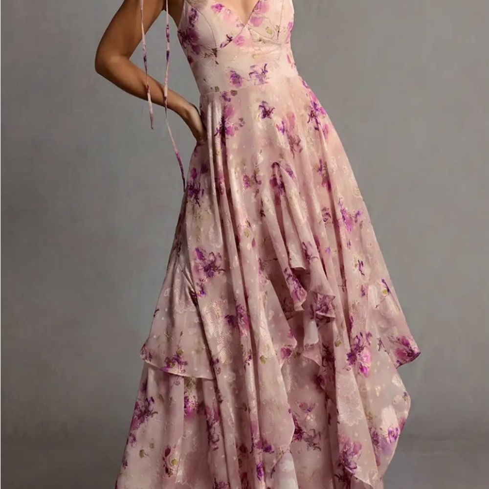 Floral Pink Bridesmaids Dress